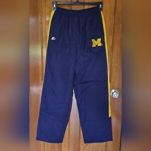 STARTER Michigan Wolverines Sweatpants, Side Pockets, Zip Bottoms  Size XL 18/20